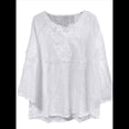 thumbnail image 2 of Blusa de Verano con Cuello Entallado y Mangas 3/4 con Bordado de Ojales para Mujer L, 2 of 6