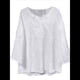 thumbnail image 2 of Blusa de Verano con Cuello Entallado y Mangas 3/4 con Bordado de Ojales para Mujer XL, 2 of 6