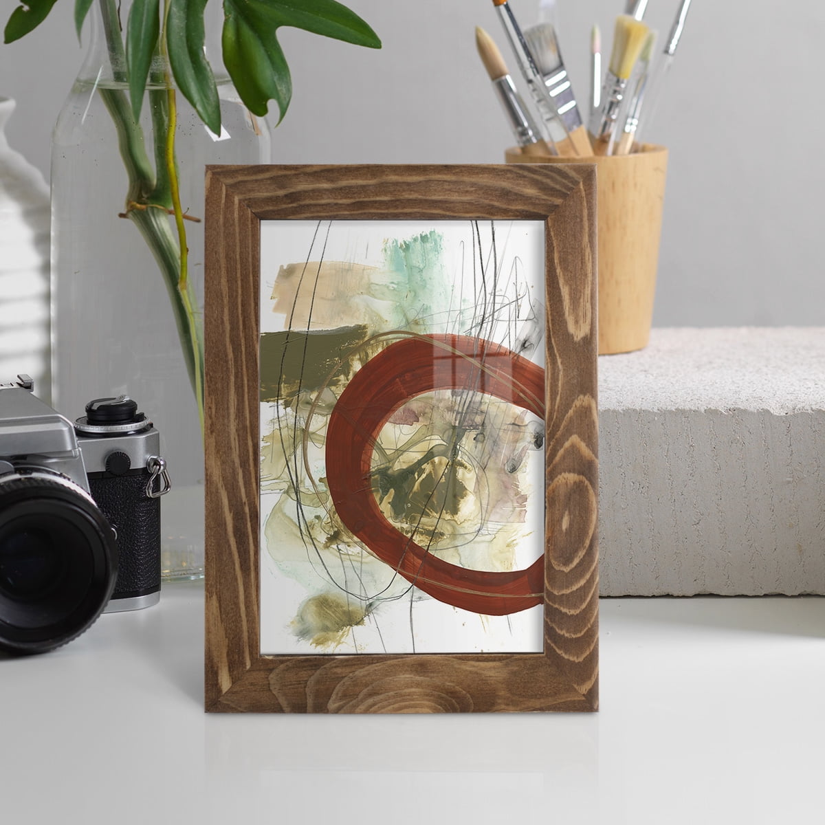 Rusted Loops II - Framed Print w/glass - Walnut