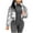 Silver, variant on WCMZJ Women's Shiny Cropped Puffer Jacket Long Sleeve Solid Color Stand Neck Winter Down Coat Black M