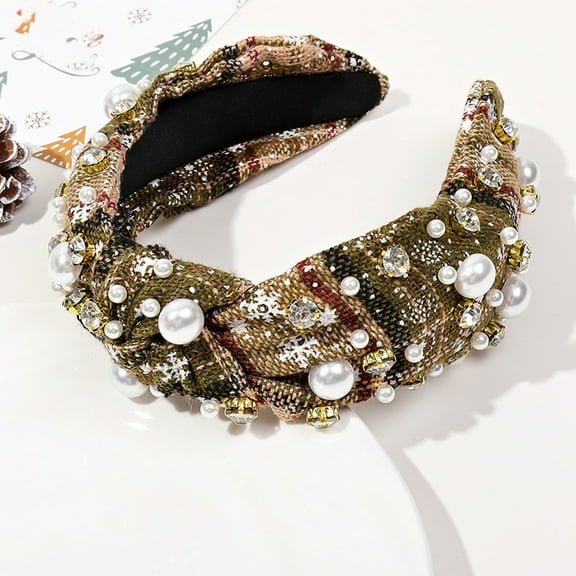 Festival Headbands for Women Christmas Headband Wide Turban Hair Accessories Christmas Decoration Hair Accessory for Holiday Celebrations