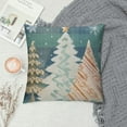 thumbnail image 2 of Shiartex  Christmas Tree Pillow Covers Cyan Blue Green Pine Trees Rustic Style Nature Forest Geometric Print Decorative Throw Pillows Winter Christmas Decor Cushion Case for Home Sofa Bed, 2 of 5