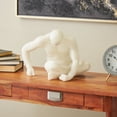thumbnail image 2 of 10" x 10" White Polystone Sitting People Sculpture with Shimmer, by DecMode, 2 of 9