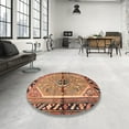 thumbnail image 4 of Ahgly Company Machine Washable Indoor Square Traditional Dark Sienna Brown Area Rugs, 8' Square, 4 of 7