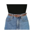 thumbnail image 4 of INSPIRE CHIC Women's Thin Nonporous Waist Belt Rectangle Buckle Plus Size Belts Fit waist up to 99cm/39" Brown, 4 of 4