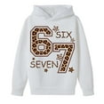 thumbnail image 2 of Kids Hoodies Sweatshirts 6 7 Six Seven Letter Hoodies Sweatshirts Comfortable Print Kids Hooded Sweatshirt Festive Holiday Pullover For Girls And Boys Cozy Fleece Top White 140(9-10 Years), 2 of 7