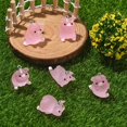 thumbnail image 4 of 1 box 36pcs 6 styles Luminous Translucent Resin Pendants with Platinum Tone Iron Loops Cartoon Pig Charm Glow in Dark Pink 21.5~24.5x15.5~22x13~17.5mm Hole: 2mm 6pcs/style, 4 of 6