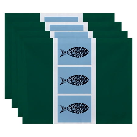 

Simply Daisy 18 x 14 Fish Chips Animal Print Placemat Set of 4