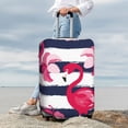 thumbnail image 6 of Picia Dark Blue Stripes and Pink Flamingos Luggage Protector Cover Thicken Suitcase Protector Cover Fit 18-32 Inch Luggage-, 6 of 9