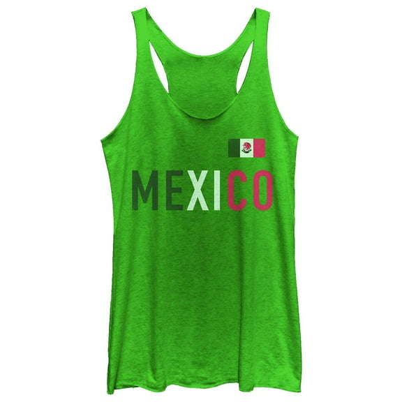 Women's Lost Gods Mexico Flag Racerback Tank Top Envy Green Small