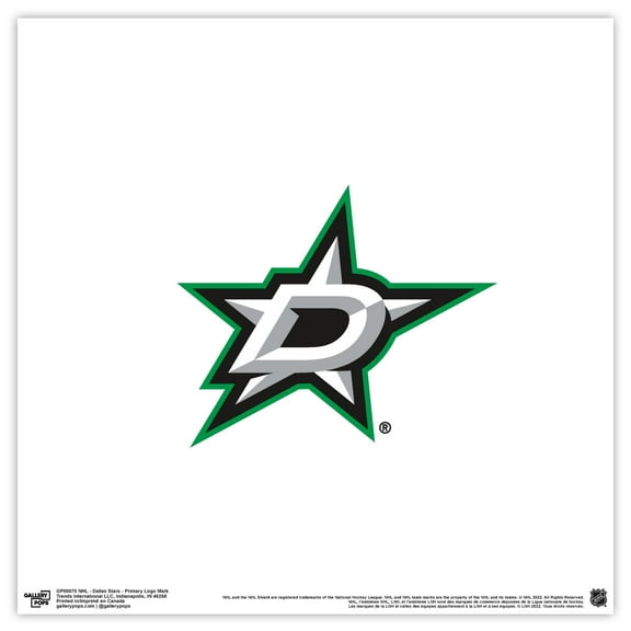 Gallery Pops NHL Dallas Stars - Primary Logo Mark Wall Art, Unframed Version, 12" x 12"