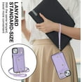 thumbnail image 6 of for iPhone 14 Case Wallet with Strap for Women,Crossbody Lanyard and Wristlet Strap,Zipper Pocket,Credit Card Holder,Ring Stand,RFID Blocking Phone Wallet Cases(6.1 inch,Purple), 6 of 18