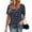 A931 Navy, variant on Short Sleeve T-Shirt for Women Faux Two-Piece Design Striped Print Patchwork V-Neck Layered Look Relaxed Fit Soft Breathable Casual Summer Tee Shirt