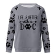 thumbnail image 3 of Cute Crew Neck Sweatshirts for Women Spring Fall Fashion Long Sleeve Graphic Print Pullover Tops Casual Workout Shirts(Gray,M), 3 of 4