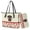 Beige-Dachshund Paw Cupid's Arrow, variant on Kuiaobaty French Bulldog Print Tote Bag for Women, Paw Print Leather Satchel Handbag 2pcs with Zipper Closure, Large Capacity Handbag and Wallet Purse for Travel, Brown