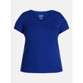 thumbnail image 5 of Terra & Sky Women's Plus Size Scoop Neck Rib Tee with Short Sleeves, Size 0X-5X, 5 of 5