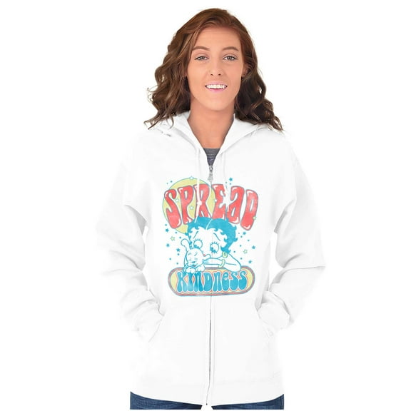 Retro Betty Boop Spread Kindness Zip Hoodie Sweatshirt Women Brisco Brands M