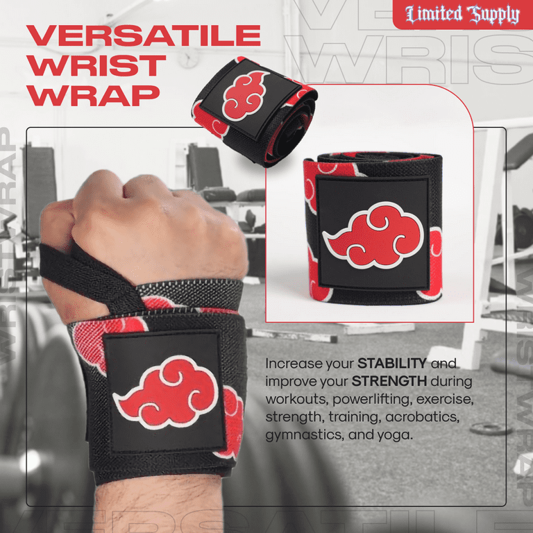 Anime Wrist Wraps Lifting Straps 24 for Men and Women - 1 Pair Each, Red  Cloud Gym Accessories Support Weightlifting, Powerlifting, Strength