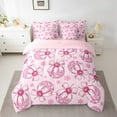 thumbnail image 2 of Erosebridal Kawaii Bow Comforter Set with Sheets Pink Disco Crystal Ball Bed in a Bag Western Cowgirl 7 Piece Bedding Set Twin Size Bow Tie Bed Set for All Season, 2 of 5