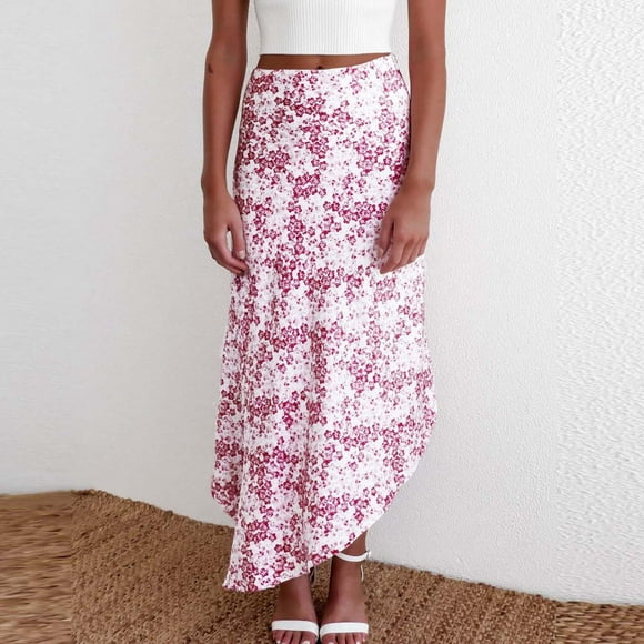 Pisexur Skirt Women Summer Fashion Print Casual Asymmetrical Split Slim Midi Maxi Party Skirt Women skirts