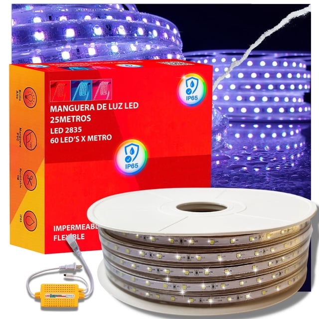 Manguera LED unicolor DOSYU 25 metros AZUL 60 Leds 2835 IMPERMEABLE IP65