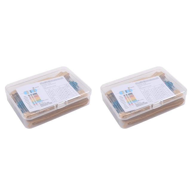 Likrtyny Kit surtido resistencias película metálica 300/600 piezas Resistencia 10R-1M (caja 600 piezas)