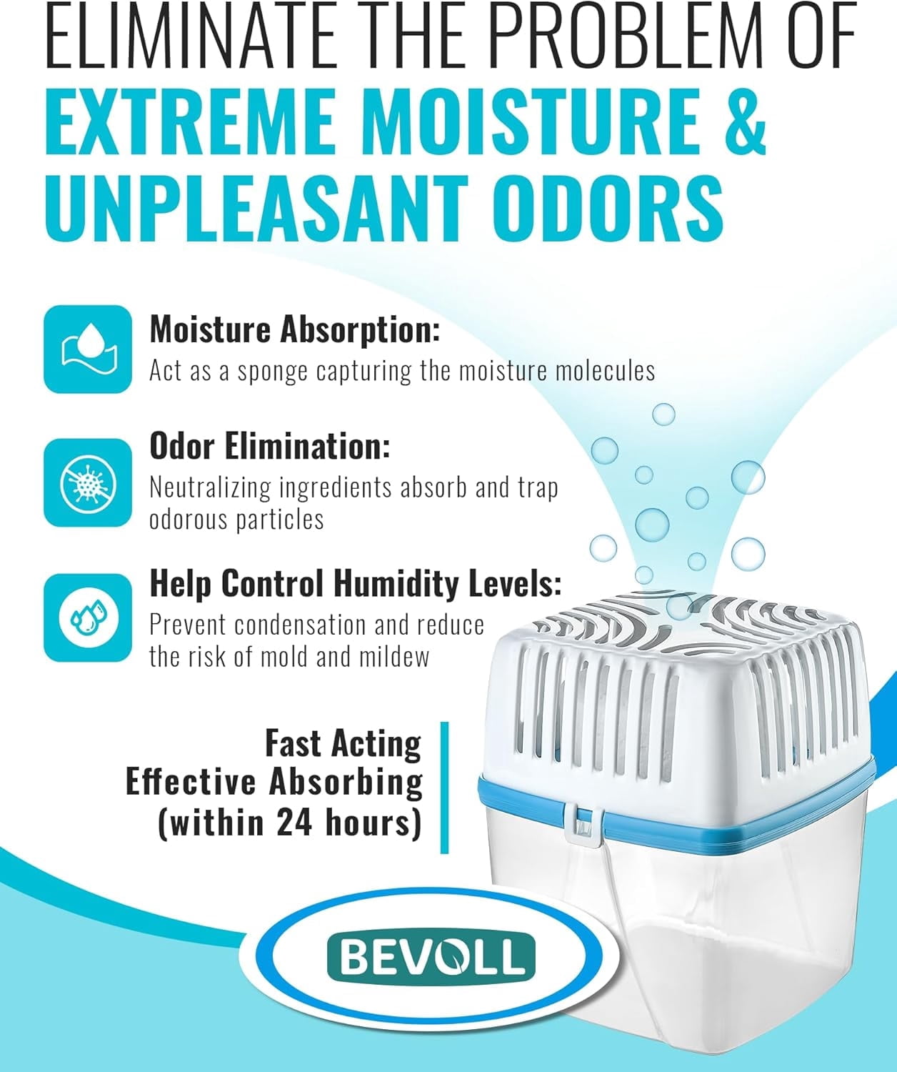 Moisture Absorbers - Dehumidifiers 17.6 oz Strong Odor Eliminator for Home Basement Bathroom Bedroom Car rv Safe Closet, Portable Mold Remover