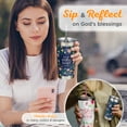 thumbnail image 5 of Christian Art Gifts Stainless Steel Double-Wall Vacuum Insulated Tumbler w/Straw & Lid for Women: Everything Beautiful - Ecc. 3:11 Inspirational Bible Verse Travel Mug, Navy Multi Floral, 18 oz., 5 of 7