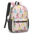 thumbnail image 2 of Princess and Heart Pink Pattern 17" Waterproof Oxford School Backpacks for Teens, S-Shape Padded Straps, for School, Travel, Hiking, Camping, 2 of 5