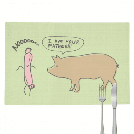 

Pork Ham Contact Father Art Deco Fashion Placemat Pad Kitchen Woven Heat Resistant Cushion Rectangle