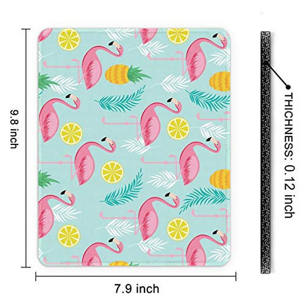 Auhoahsil Mouse Pad, Square Flamingo Design Anti-Slip Rubber Mousepad with Durable Stitched Edges for Gaming Office Laptop Computer PC Men Women, Cute Custom Pattern, 9.8 x 7.9 Inch, Tropical Style - image 4 of 7
