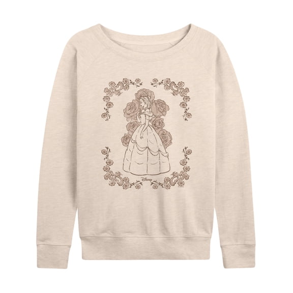 Disney Princess - Belle Roses - Women's French Terry Long Sleeve Pullover