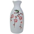 thumbnail image 2 of 5   Porcelain Bamboo Sake Set 1 Bottle &4 cups Snowflake Painted Carafe/House warming/Gift/Birthday Gift//Wine Glass/Kitchen/Asian (Sakura), 2 of 3