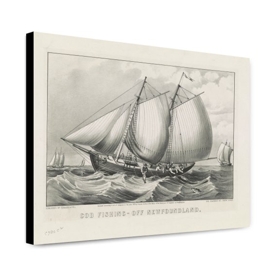 Canvas Print: Cod Fishing-Off Newfoundland, 1872