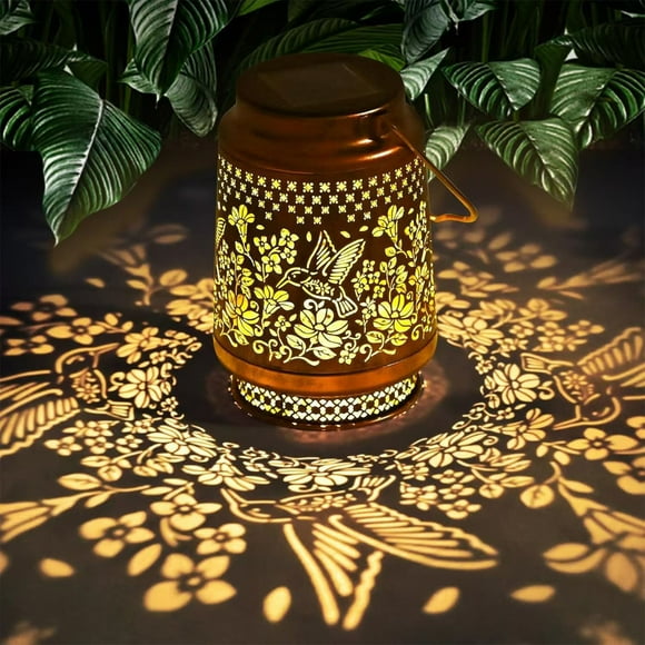 Dvkptbk solar lights Solar Lanterns Outdoor Waterproof Hanging Solar Lights Metal Decorative LED Lanterns for Yard Patio Tabletop Garden Decor