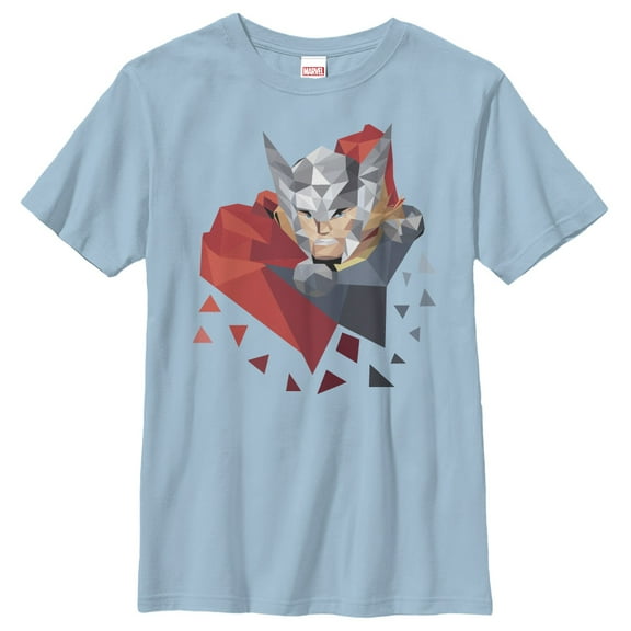 Boy's Marvel Geometric Thor Pieces Graphic Tee Light Blue Medium