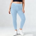 thumbnail image 5 of LEAVINGSUO Stretchy Jeans for Women Plus Size Elastic Waist Pocket Full Length Denim Pant Light Blue XXXXL, 5 of 7