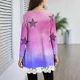 thumbnail image 4 of AINIYS Girls Casual Tops Basic Loose Soft Swing Pullover Long Sleeve Crewneck Gradient Color T-Shirt Irregular Hem Lace printed Pullover Hot Pink 12-13Years, 4 of 5