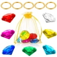 thumbnail image 1 of Juego de anillos ZCYSRLQIN, 12 unidades, gemas acrílicas y anillos de aleación dorada, 1 of 6