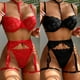 thumbnail image 2 of Lencería erótica Sexy para mujer, sujetador, ligas, tangas, conjunto de lencería transparente de retazos, conjunto de ropa interior Sexy para mujer, disfraces porno sexys, 2 of 5