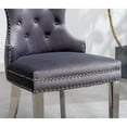 thumbnail image 6 of Montura Contemporary Tufted Velvet Chair with Nailhead Trim(Set of 2) in Gray, 6 of 12