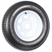 eCustomrim Trailer Tire Rim Assembly ST205/75D15 Load C 15 Inch 5 Lug White Wheel