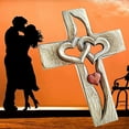 thumbnail image 4 of Gaiwos Carved Cross 7 inches, Resin Cross Wall Decor, Intertwined Hearts & Never Separates Love, Great Christian Gift, Wall Art Gift, Home Living Room Decor, 4 of 7