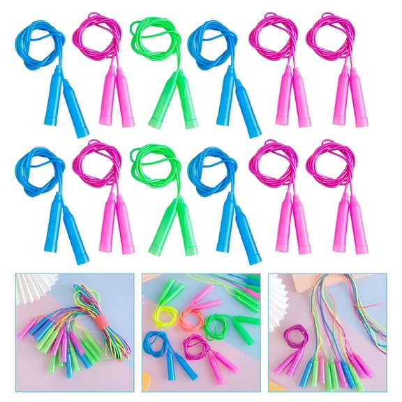 BESTSKY 12 Pack Adjustable Jump Ropes for Kids, Colorful Skipping Ropes for Children