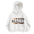 thumbnail image 1 of MIASHUI Chandail à Capuche pour Enfants Garçons Filles Manches Longues Sport Imprimé, Blanc, 8-9 Ans, 1 of 3