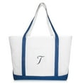 thumbnail image 2 of DALIX Quality Canvas Tote Bags Large Beach Bags Navy Blue Monogrammed T, 2 of 8
