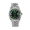 thumbnail image 1 of Pre-Owned Rolex Datejust 36MM 1601 Green Diamond Dial Diamond Bezel Stainless Steel Jubilee Bracelet 1.2ct, 1 of 8