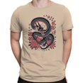 thumbnail image 2 of Smartprints Japanese Dragon Floral Art Men's T-Shirt Natural, Cotton, S, 2 of 4