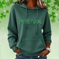 thumbnail image 2 of Chandails à Capuchon pour Femmes de la Saint-Patrick 2026 à Manches Longues avec Graphique de Trèfle et Poches, 2 of 5
