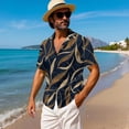 thumbnail image 4 of KUIFORTI Couple Matching Outfits Abstract Leaf Fashionable Mens Casual Shirts Hawaii Dress Breathable Short Sleeve Button Down with Soft Fabric for Summer Vacation Trip, 4 of 7